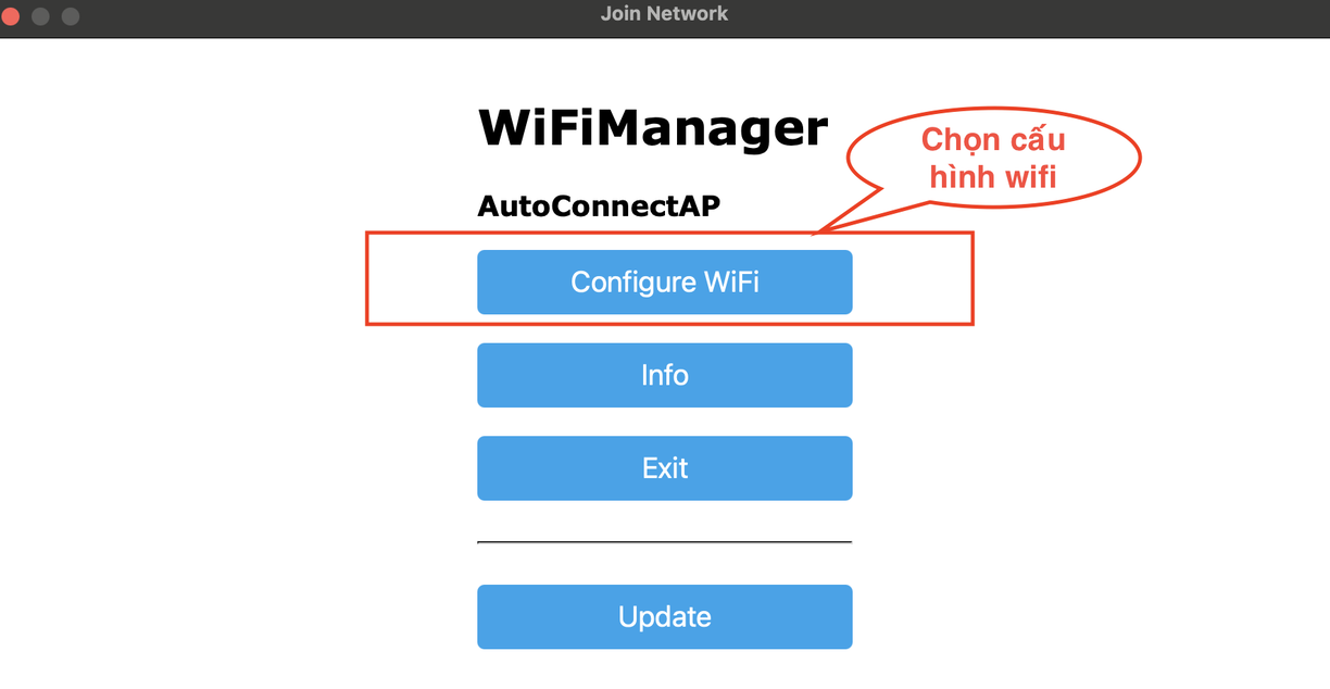 Chọn WiFi kết nối